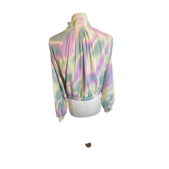 Athleta Girl Gap Collab Lily Pond Yellow Lined Bomber jacket size XXL 16, zip - Picture 16 of 16